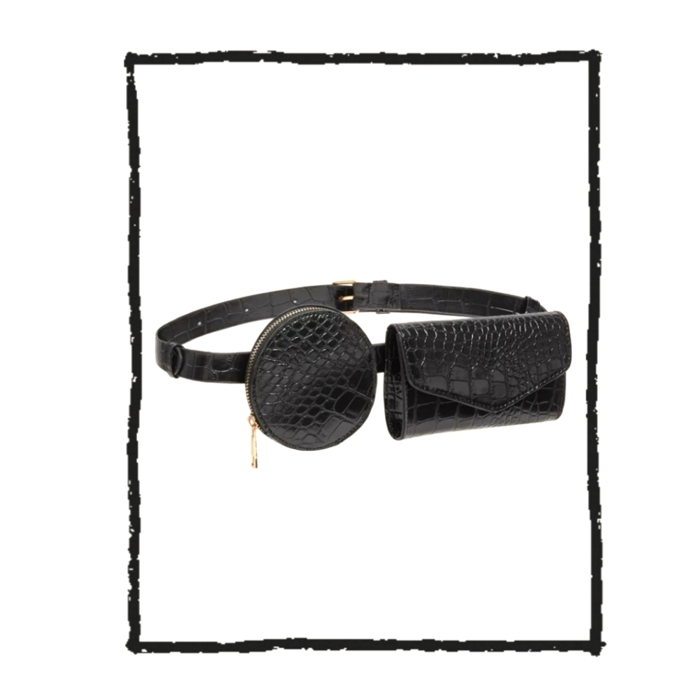 Embossed Crocodile Print Fanny Pack